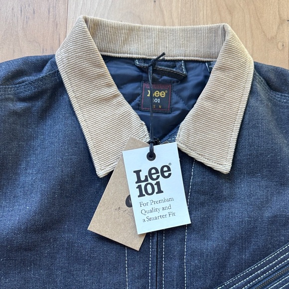 Lee 101 91 B Denim Jacket with Tan Collar - Picture 2 of 5